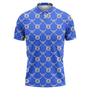 interlocking chain link logo repeat monochrome graphic polo shirt for men