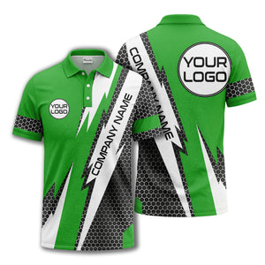 lightning bolt hexagon geometric polo shirt for modern golf