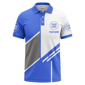 modern diagonal stripe custom logo men's golf polo shirt