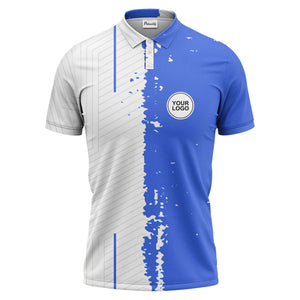 monochrome abstract lines & splatter paint art polo shirt for men