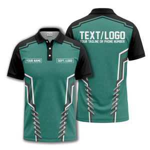 monochrome geometric lines custom name logo polo shirt for departments