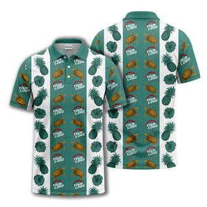 pineapple sea turtle hibiscus custom logo polo shirt