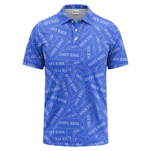 repeat your logo on black ground custom polo shirt