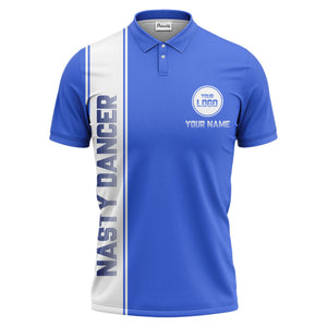 repeating logo & custom text illustration polo shirt for team sports