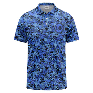 soccer ball camouflage custom logo polo shirt for men