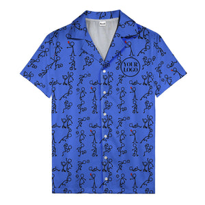 soccer stick figures & footballs fun cartoon hawaiian shirt