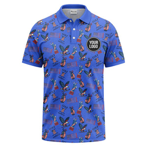 statue of liberty eagles golf clubs polo shirt