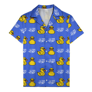 sunglassed rubber ducky parade custom logo hawaiian shirt