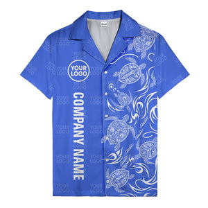 tribal black sea turtles riding waves hawaiian shirt