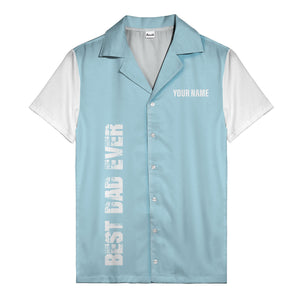 best dad ever vertical name personalized black graphic hawaiian shirt for men