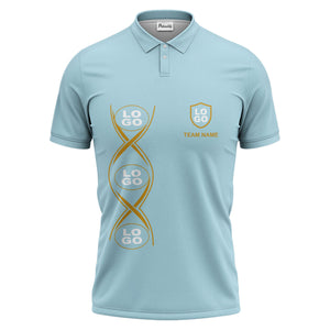 black gold infinity spiral shield team name graphic polo shirt for men