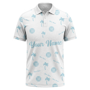 black palm tree silhouettes personalized polo shirt with custom logos