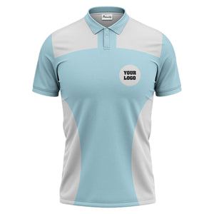 black white contrast panel customizable logo polo shirt for men