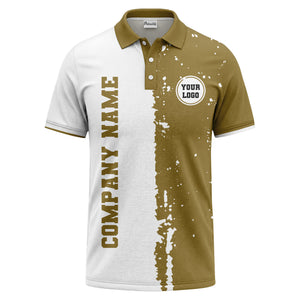 black white paint splatter custom logo corporate polo shirt