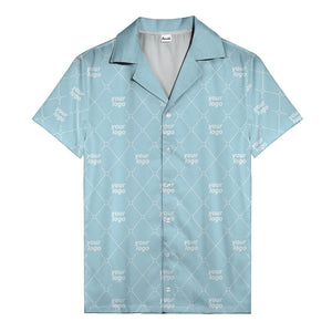 black & white quilted diamond custom logo hawaiian shirt