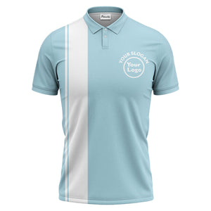 bold black white vertical stripe custom logo golf country club polo shirt