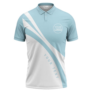 bold diagonal stripes custom logo black white gray modern golf polo shirt