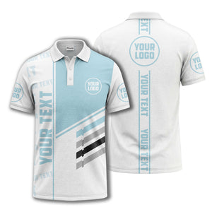 bold geometric stripes & custom text placeholder modern polo shirt