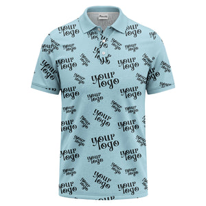 custom logo repeat typography minimalist polo shirt