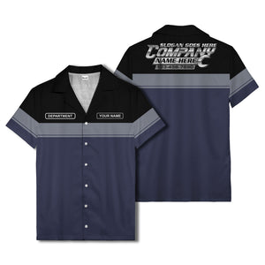 customizable department name gray stripe minimalist hawaiian shirt