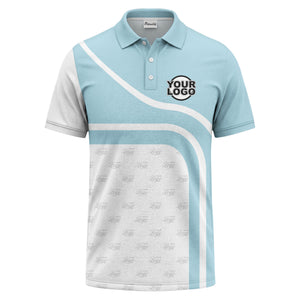 diagonal black-white custom logo stripe polo shirt for golf