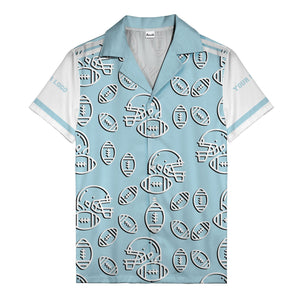 football helmets & balls repeat hawaiian shirt for men