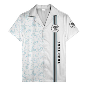 football helmets play diagrams cartoon sports hawaiian shirt for men