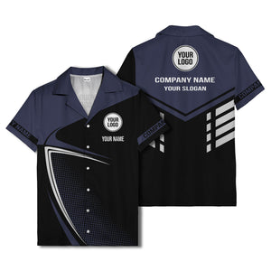 golf club silhouette & dot geometric hawaiian shirt for men