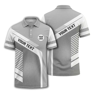 hexagon diagonal stripe geometric custom logo modern polo shirt