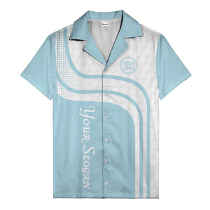 hexagon grid & retro curves hawaiian shirt for bowling fans