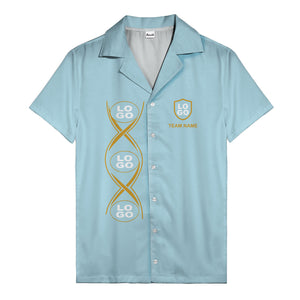 infinity symbol & shield crest black gold hawaiian shirt for men