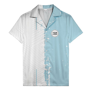 ink splattered abstract lines monochrome hawaiian shirt