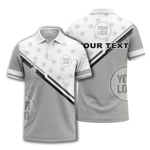logo repeat diagonal stripe customizable polo shirt for teams