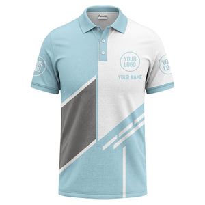 modern diagonal stripe custom logo men's golf polo shirt