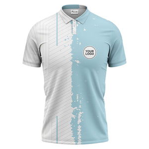 monochrome abstract lines & splatter paint art polo shirt for men