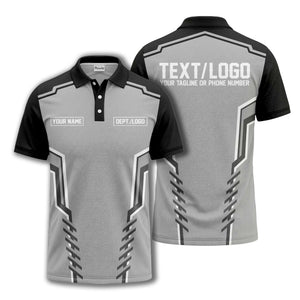 monochrome geometric lines custom name logo polo shirt for departments