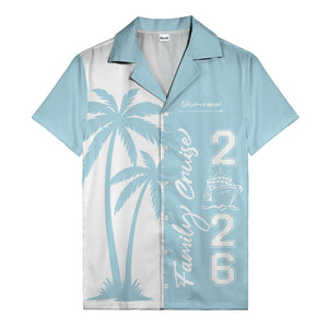 palm tree cruise ship family vacation graphic hawaiian shirt