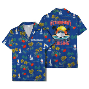 palm trees sailboats hibiscus island paradise hawaiian shirt