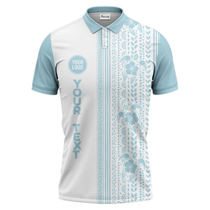 sea turtles hibiscus polynesian tribal black white polo shirt for men