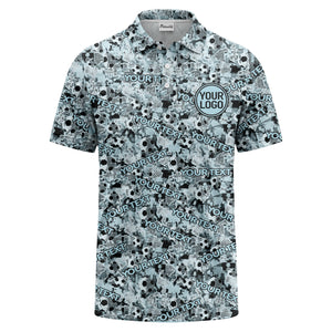soccer ball camouflage custom logo polo shirt for men