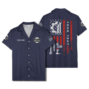 stars & stripes american flag custom logo patriotic hawaiian shirt