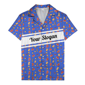 steak sausage burger cartoon grill repeat hawaiian shirt