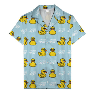 sunglassed rubber ducky parade custom logo hawaiian shirt