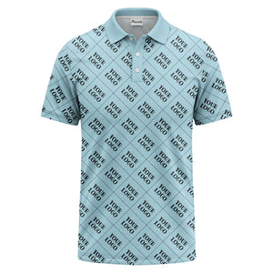 your logo diamond grid monochrome custom polo shirt for men