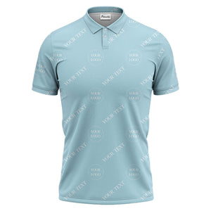your name & logo repeat pattern black polo shirt for men