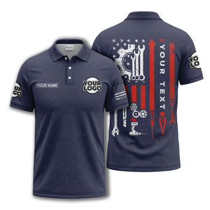 american flag stars & stripes patriotic custom logo polo shirt