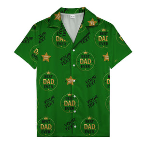 best dad ever gold crown circle repeat pattern hawaiian shirt for men