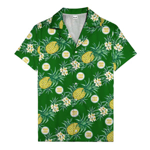 black pineapple & plumeria photographic all over hawaiian shirt