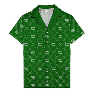black & white quilted diamond custom logo hawaiian shirt