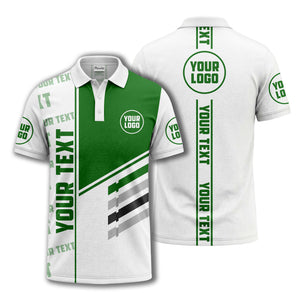 bold geometric stripes & custom text placeholder modern polo shirt